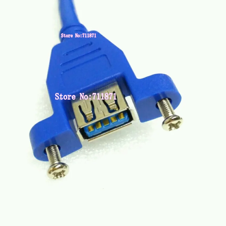 Niebieski krótki 30cm śruby otwór naprawiono Usb3 USB3.0 przedłużacz kabla uszy naprawiono USB 3.0 Usb3.0 mężczyzna kobieta przedłużyć linia kablowa przewód zasilający