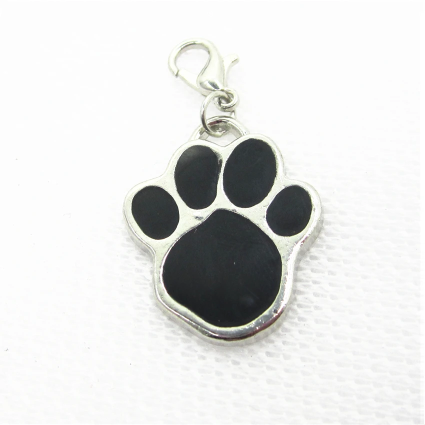 

New Arrive 20pcs/lot Black dog paw dangle charms hanging charm diy bracelet jewelry accessory floating charms