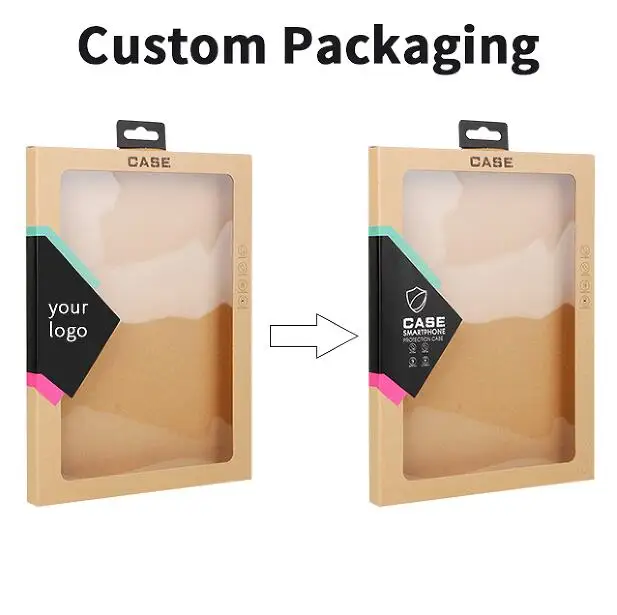 

50 pcs wholesale customize logo retail kraft paper packaging box for Pad 2 3 4 Pad mini 234 leather cover luxury paper packaging