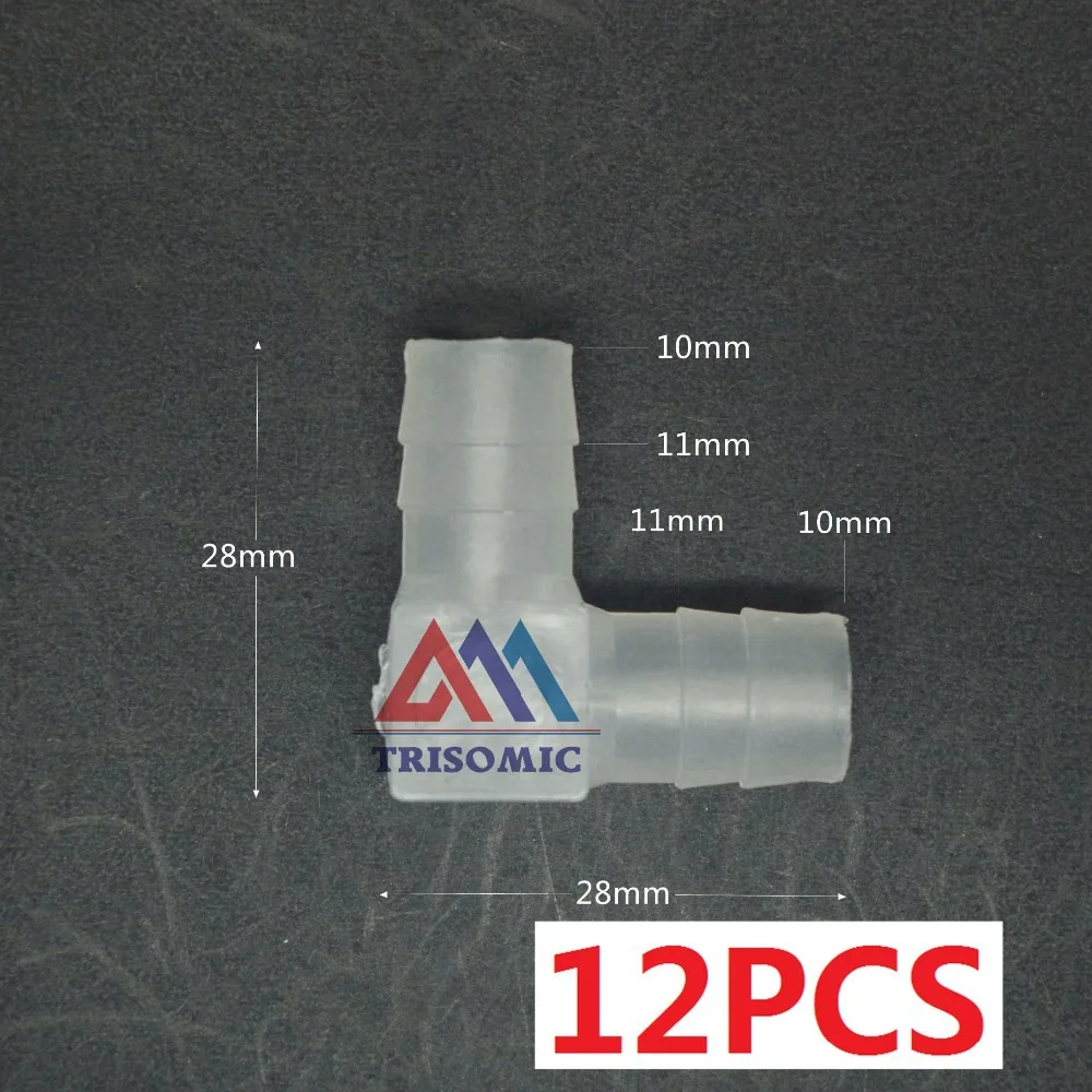 

12 pieces 10mm Elbow equant Connector Equal Tube Joiner Material PP Plastic Fitting Fish Tank Airline Aquarium