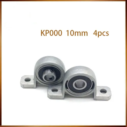 

4Pcs Pillow Block Bore KP000 10mm Inner Diameter Zinc Alloy Metal Ball Bearing housing bearings