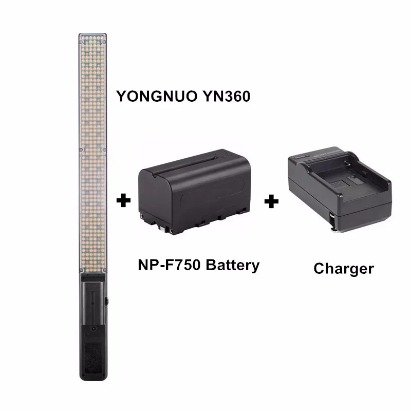 YONGNUO YN360 Handheld LED Video Light 3200k 5500k RGB Colorful 39.5CM + BATTERY + Charger