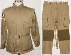 Seconda guerra mondiale US Army M1942 M42 Airborne paracadutista uniforme tuta giacca pantaloni taglie US207