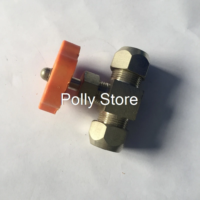 1 PC 6 millimetri 8 millimetri 10 millimetri 12 millimetri Diametro Del Foro di Plastica Arancione Manico In Metallo Tubo Ad Alta Pressione Resistente tipo di ago Valvola di Globo