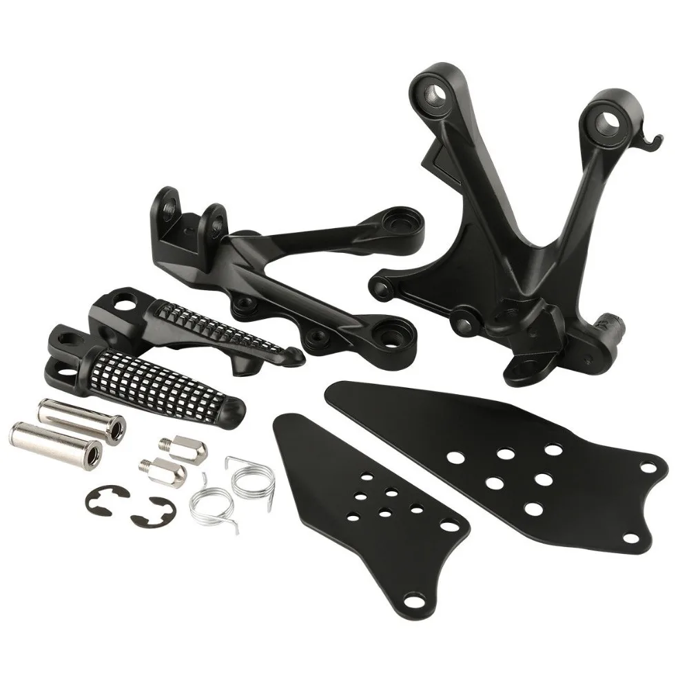 Motorcycle Front Rider Foot Pegs Footrests Bracket Set For KAWASAKI ZX636 2005-2006 ZX6R 2005-2008