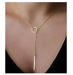 2020 New Fashion Necklace Design Ladies Fashion Simple Simple Metal Round Necklace Wholesale Sales