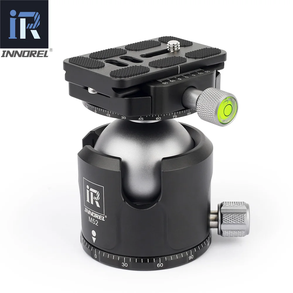 Low Center of Gravity 52mm 44mm 36mm Tripod Ball Head Double U Notch Ultra-low Profile Damping Setting CNC Ballhead Heavy Duty