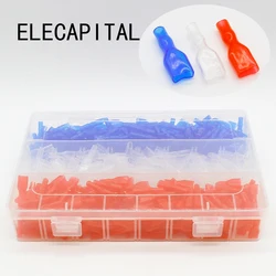 600pcs 3 colours Cover Case for 6.3mm Crimp Terminal Spade Connector 6.3 terminal cap