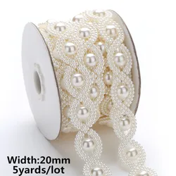 10yards/5yards ABS Imitation Pearl Beads Chain Banding Trim Sewing for DIY  Wedding Party Craft Headband 25 designs choose