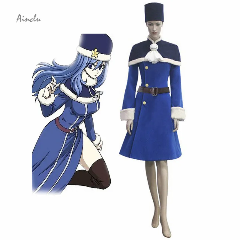 

Ainclu Fairy Tail Rain Woman Juvia Lockser Blue Lolita Dress Anime Cosplay Costume For Adult Women Halloween Parties