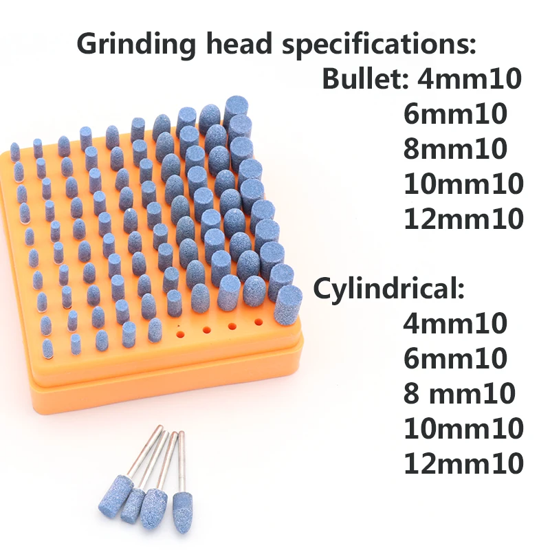 100pcs 3mm Shank Bule Abrasive Stone Points Polishing Grinding Head Electric Drill Bit Wheel For Rotary Accessories Power Tools