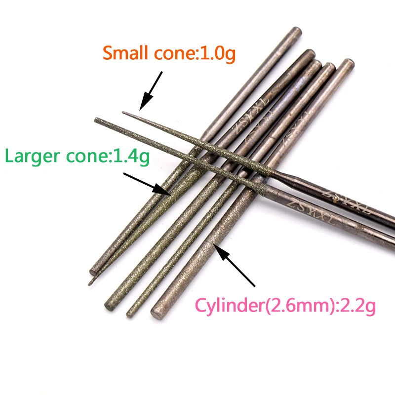Tête de Meulage Diamantée à Tige de 2.35mm, 1/5 Pièces, Forets de Jolie çonnage pour Pierre D.lique, Divers Outils Dremel Carimplantés à Distance