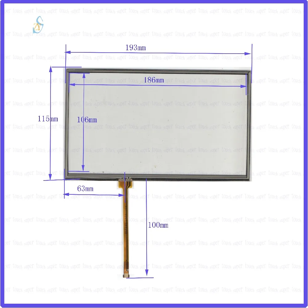 

ZhiYuSun 193*115 KDT-6247 8 inch 4 wire TOUCH SCREEN width 193mm length 115mm for gps glass touch panel this is compatible