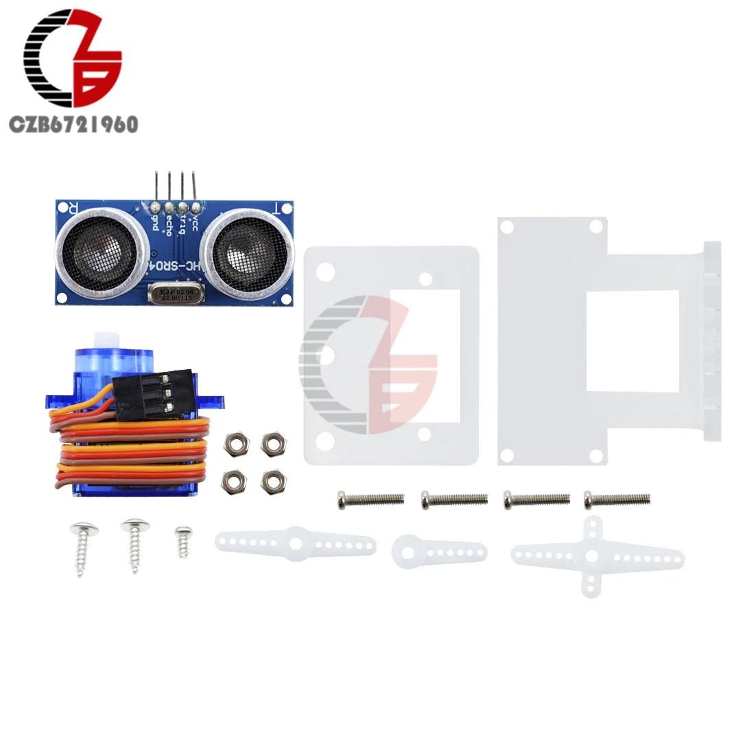 Ultradźwiękowy SR04 + SG90 serwo wspornik HC-SR04 czujnik odległości moduł SG90 mikro serwo dla Arduino RC 250 450 helikopter