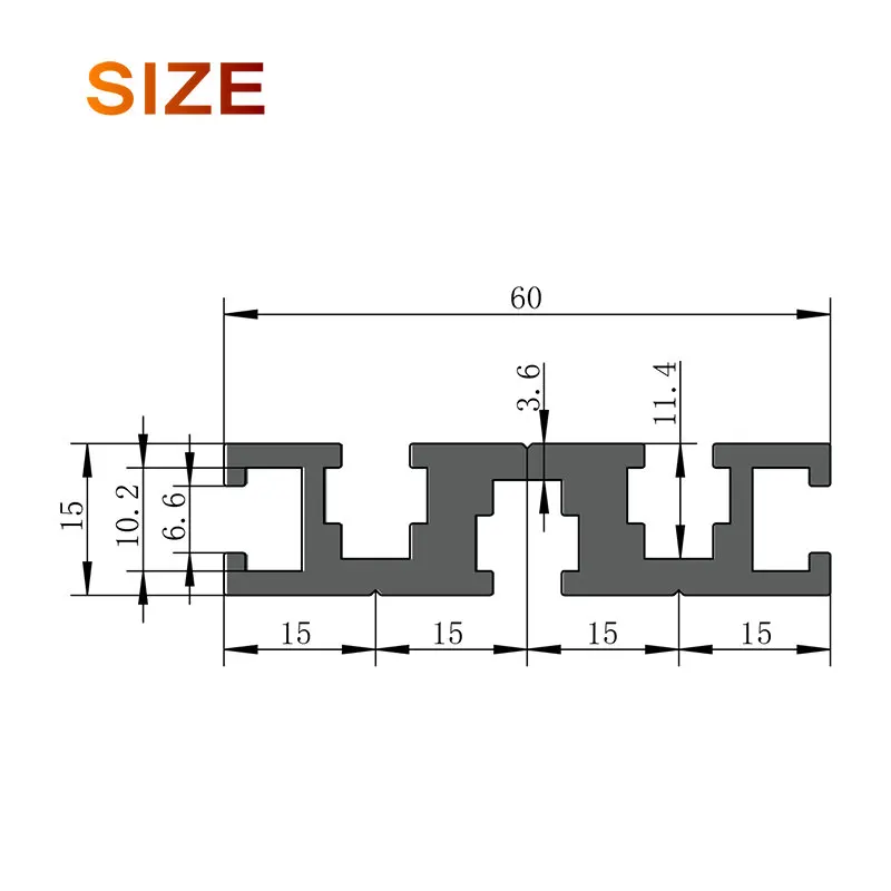 1560 Aluminium Profile EN Standard Industrial Bracket for Camera TV Wall DIY Bracket AL Aluminum Shape 200-500mm Customized