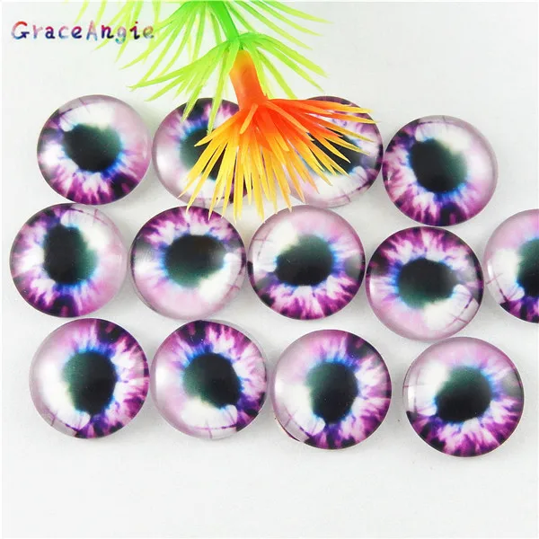 10-50 Stück Glasaugen-Cabochons, rund, 6MM-30MM, runde Kuppel, Drachenauge, Katzenauge, Spielzeug, DIY-Schmuckzubehör, gemischte Pupillen-Augen-Cameos