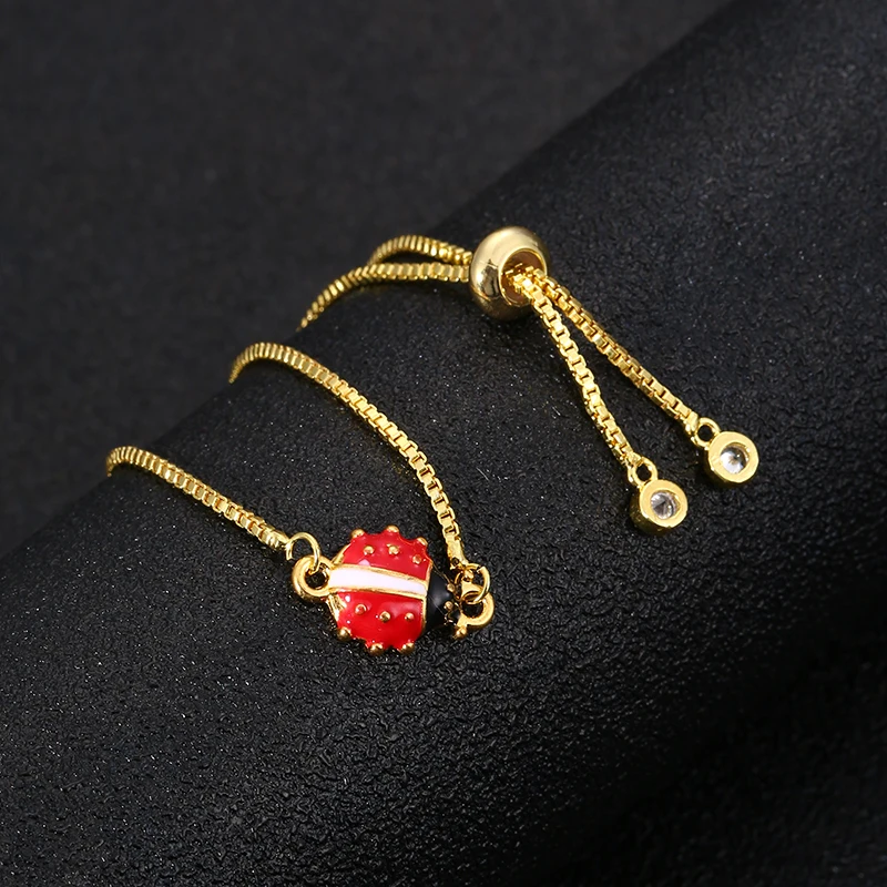 Fashion Classic Animal Magic Ladybug Lady Lucky Adjustable Child Size Bracelet Charm Female Gift Party Jewelry Wholesale