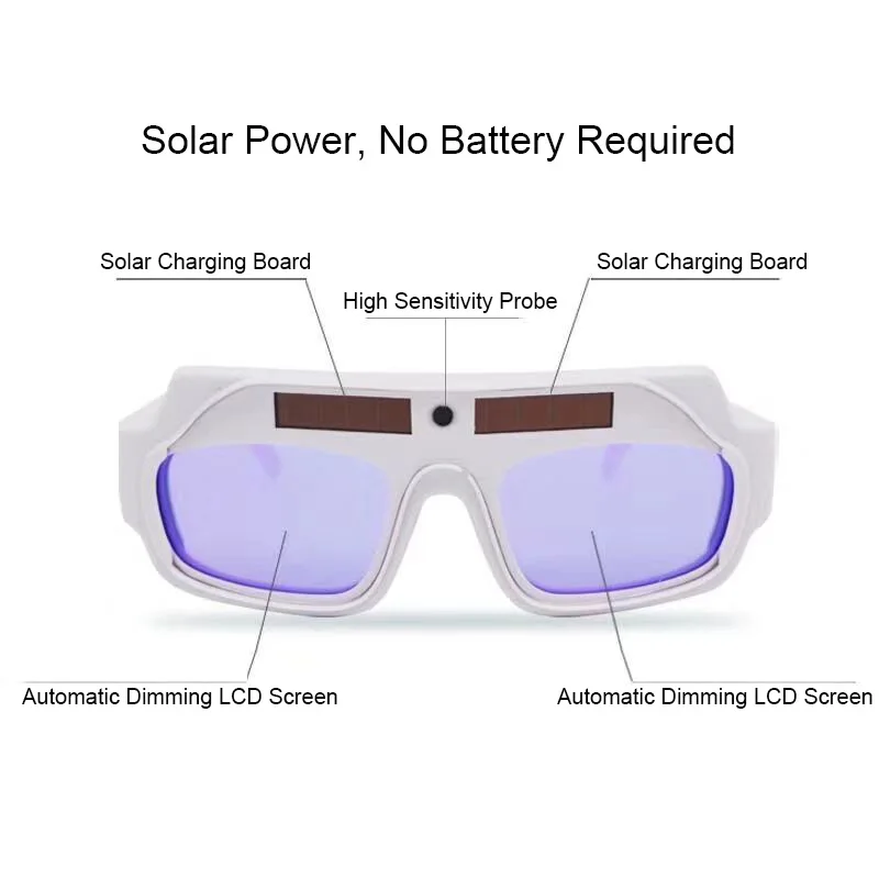 JHCHMX-Gafas de soldadura con energía Solar, lentes de protección con oscurecimiento automático, brillo ajustable, de seguridad