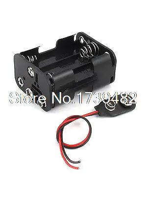 2 Pcs Black Double Side 2-Wire 6 x 1.5V AA Battery Holder Storage Case Box