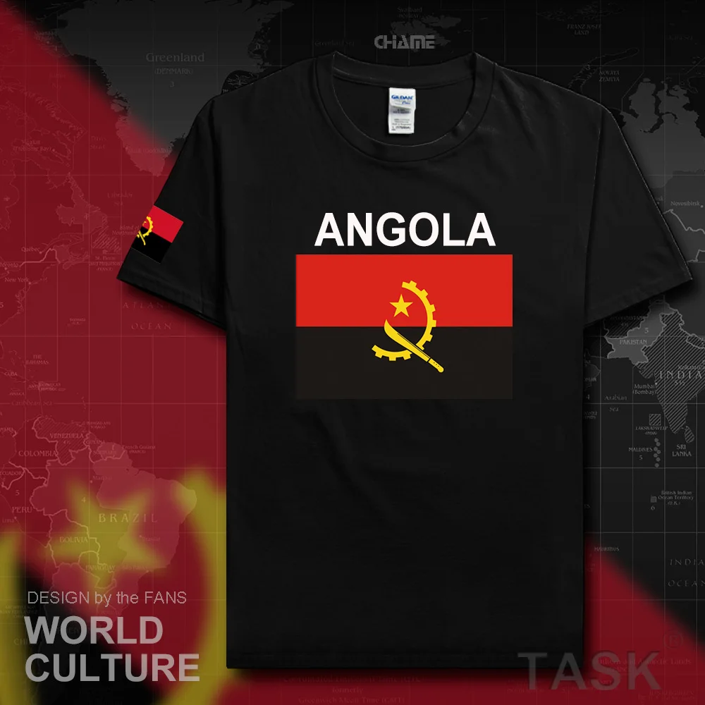 Republika Angola Angolan męski t-shirt 2017 koszulki drużyna narodowa tshirt 100% bawełna t-shirt siłownie odzież koszulki flagi kraju AGO