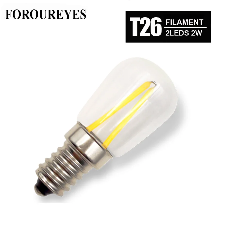 

4pcs T26 Refrigerator Lamp E14 E12 LED Filament glass Bulbs 1.5W 110V 220V 360 Degree Retro lighting Chandeliers Bombillas