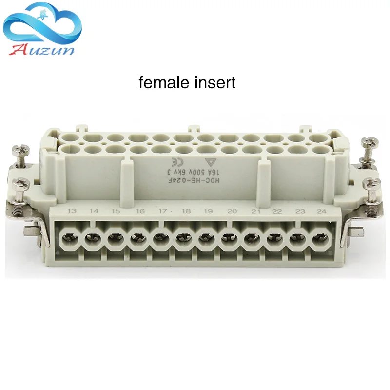 24 core Rectangular heavy duty connector butt type He-024 waterproof socket connector for aerospace industry 16A