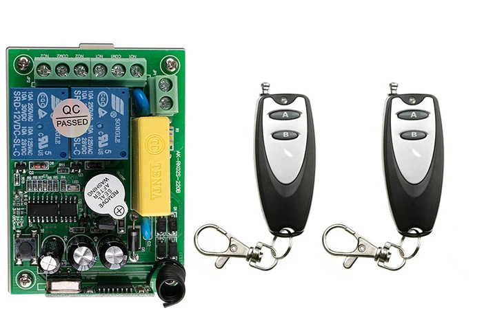 

latest AC 220V 2 CH 2CH Remote Control Garage Door RF Wireless Remote Control Switch System 2X Transmitter + 1 X Receiver