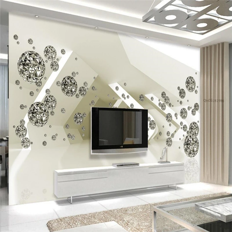 beibehang wall murals wall stickers three-dimensional space gold ball 3d TV backdrop wall papel de parede 3d wallpaper