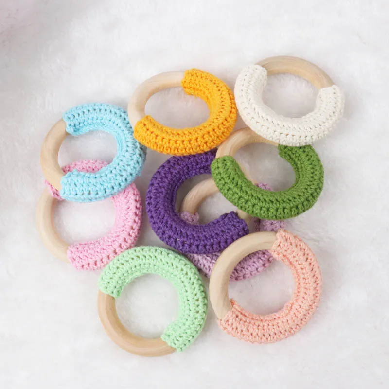 Crochet Large Wooden Ring 1.96 inch diameter 50mm Great Beads for Jewelry Teethers Rings Toss Games and More Cuentas De Madera