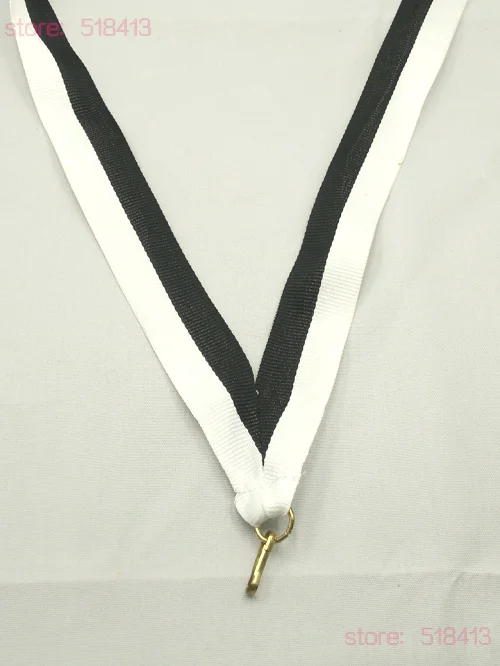 White Black Medal Ribbons Tied Ribbon With High Quality Unisex Gymnastics Ribbon Embroidery National Flag School Sport Day 2021