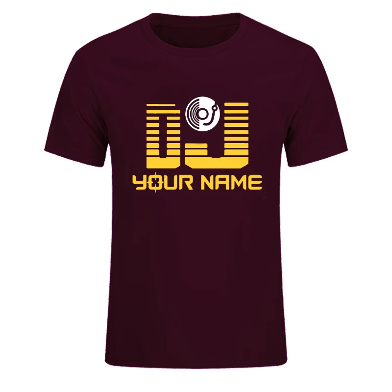 DJ Your Name Fashion Men's Custom printing T Shirt Camiseta Hombre Hip Hop  men's Cotton Casual Short Sleeve T-shirt Plus Size