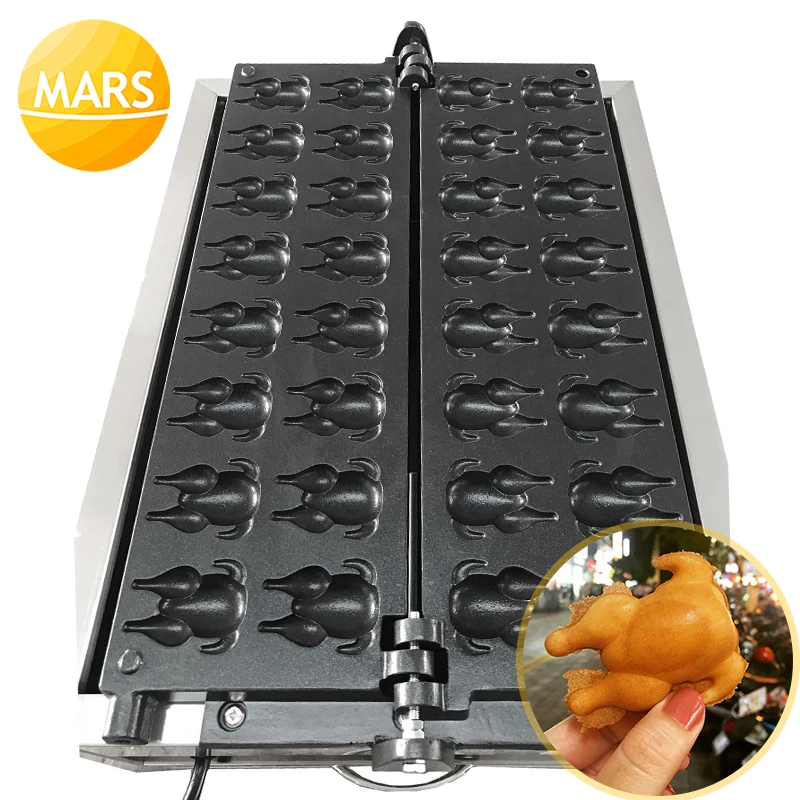 Máquina eléctrica para hacer waffles con forma de pollo, utensilio para hacer tortas de pollo a la parrilla, plancha de 110V y 220V, equipo para hornear