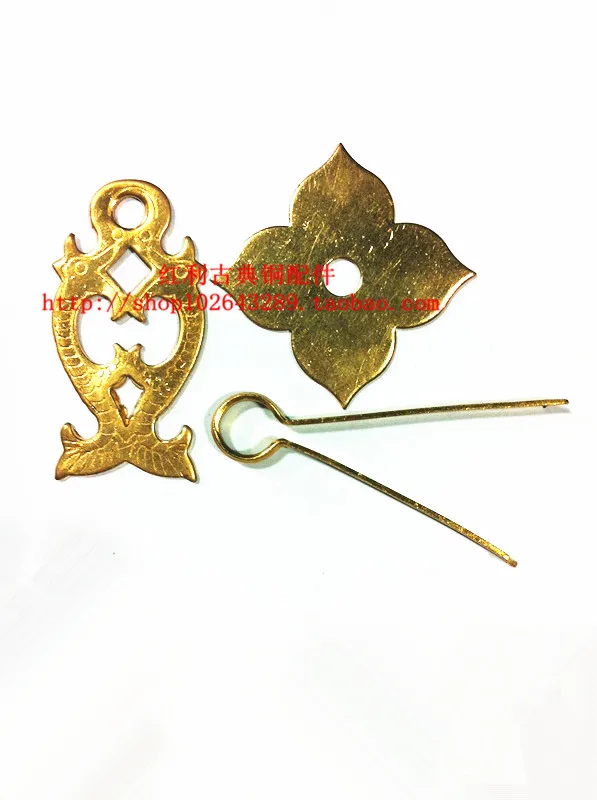 [bonus] antique copper / copper fittings of classical Chinese furniture door Ssangyong handle drawer Hardware tab