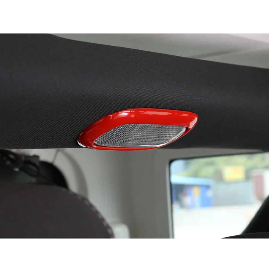 Red Car Interior Rear Top Reading Light Lamp Frame Ring Trim Sticker For Jeep Wrangler 4 Doors 2011-2016 Styling Covers