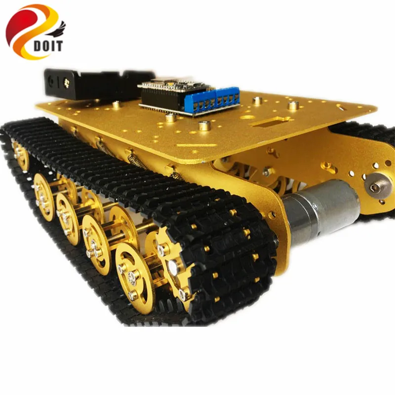 DOIT TS100 Shock Absorption RC WiFi Robot Tank Car Chassis Controlled by Android/iOS Phone based on Nodemcu ESP8266 Development