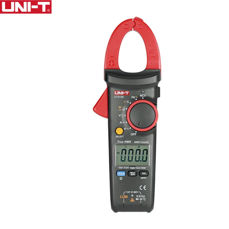 UNI-T UT213C 400A Digital Clamp Meters Voltage Resistance Capacitance Multimeter Temperature Auto Range Multimetro True RMS