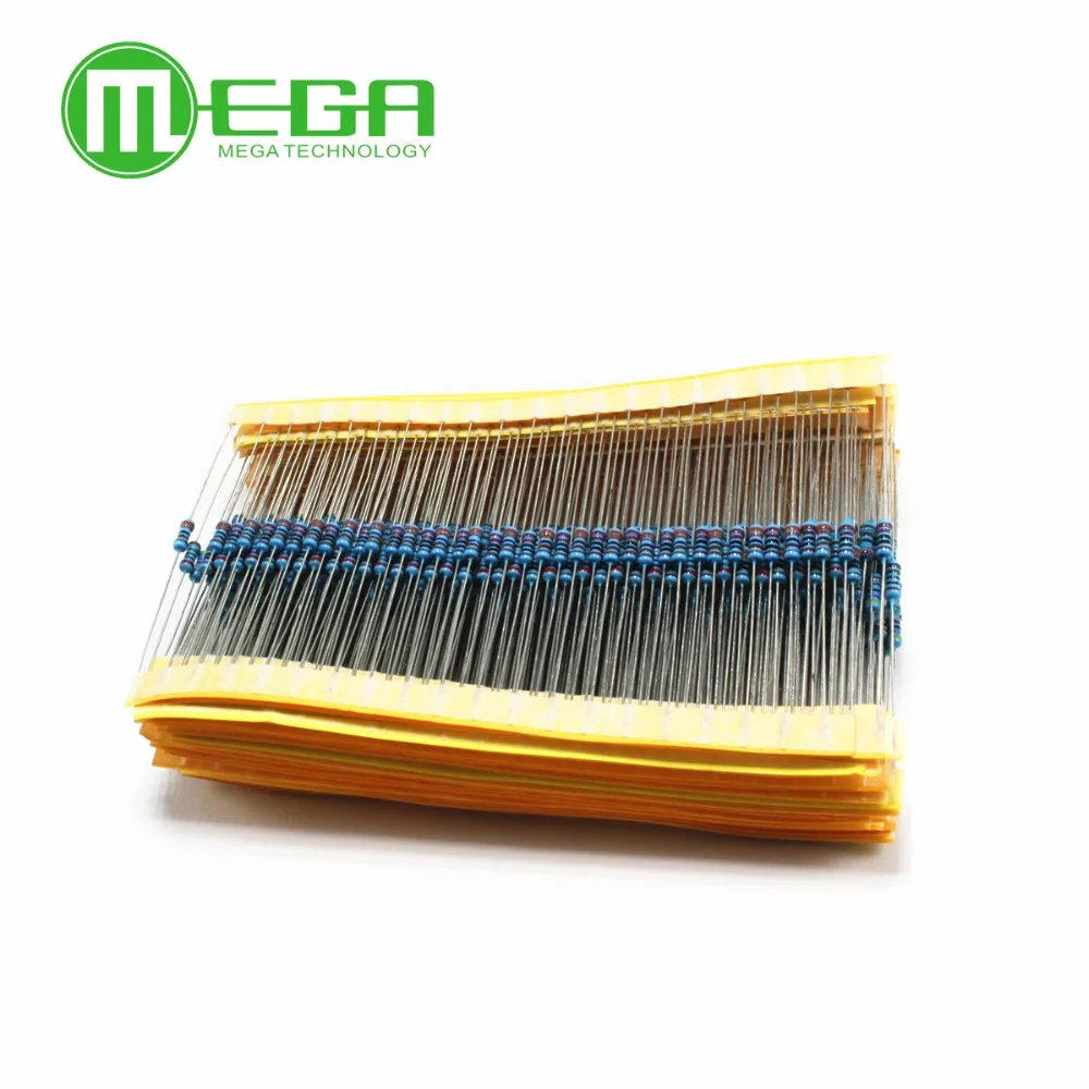 Total 600pcs 1% 1/4W Metal Film Resistor Assorted Kit 30 Values (10 Ohm ~1M Ohm) ,20pcs Each value