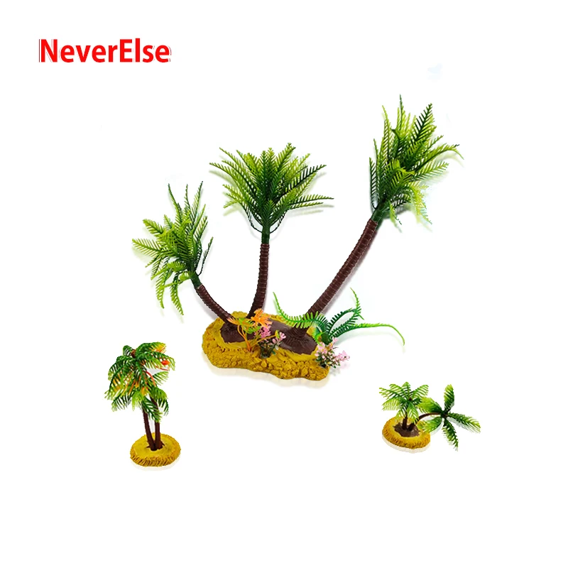 Artificial Fish Tank Plants Aquarium Decoration 10/13/30cm Plastic Coconut Tree 6styles Underwater Landscaping Aquatic Ornaments