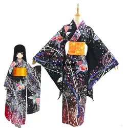 Jigoku Shoujo Enma Ai Kimono Yukata Maid Dress Outfit Uniform Anime Cosplay Costumes