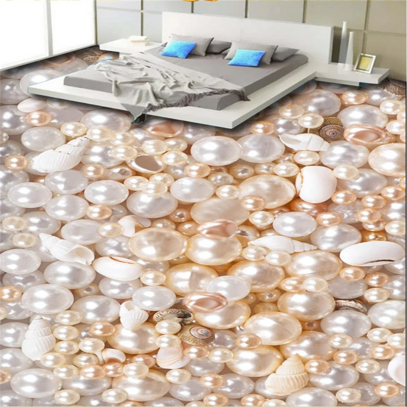 Beibehang Customize any size mural wallpaper 3D three-dimensional 3d flooring European pearl shell Photo self-adhesive wallpaper