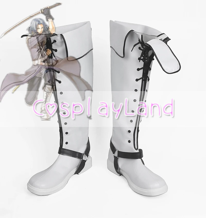 

Fire Emblem Path of Radiance Zihark White Cosplay Shoes Boots Party Cosplay Show Shoes Custom Made for Adult Men Shoes Costume