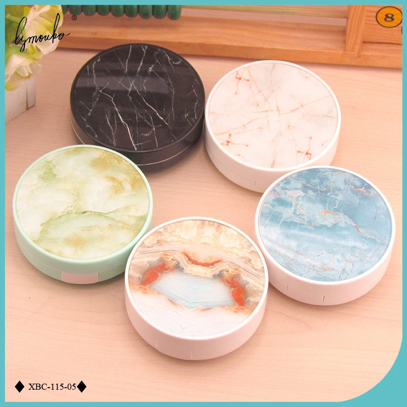 Lymouko New Design ABS Charm Marble Patterns Contact Lens Case with Mirror for Women Kit Holder Contact Lenses Box