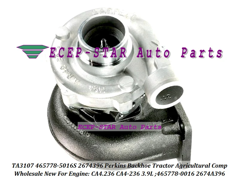 

Turbo TA3107 2674396 465778 465778-5016S 2674A396 465778-0016 для экскаватора-трактора Perkins Agricultural Comp CA4.236 CA4-236 3.9L