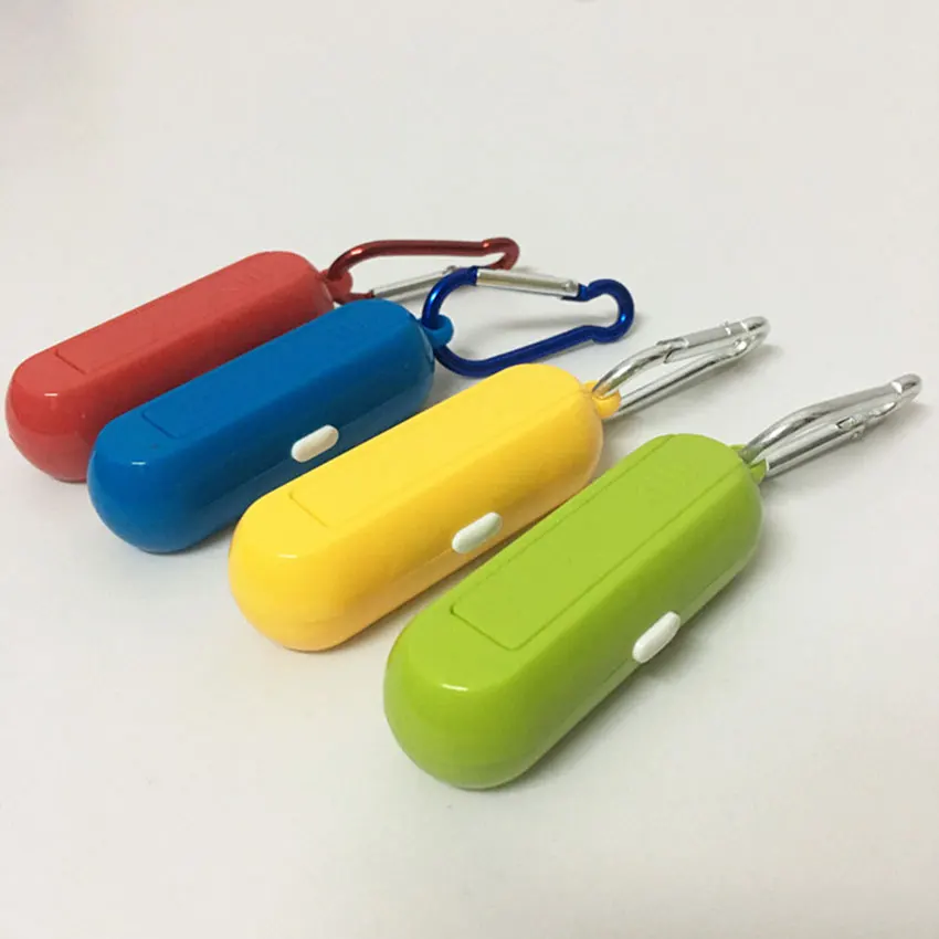 キーホルダー付きミニLED懐中電灯,3ファイル,プラスチック,便利,アウトドア,釣り,キャンプ用照明,カラビナランプ,単4電池