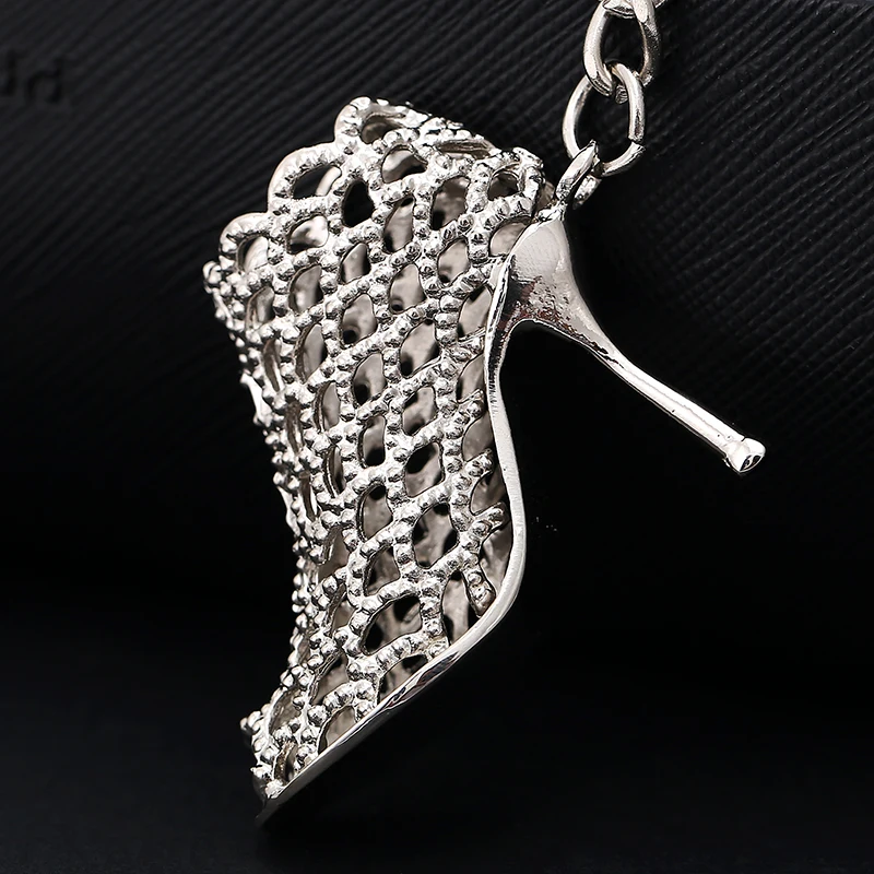 chaveiro!fashion Rhinestone High-heeled shoes keychain car Pendant key ring women bag charms keyring key holder Friends gift