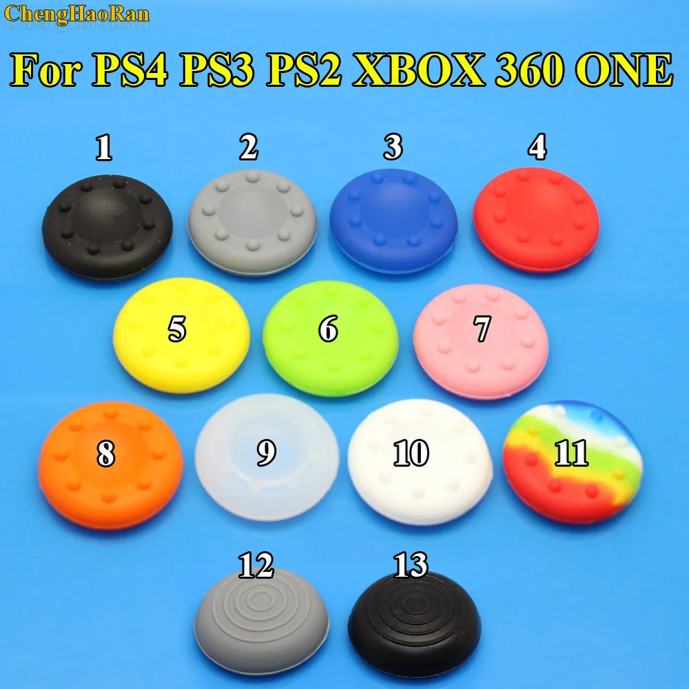 1Pair=2PCS For PS5 PS4 PS3 XBOX Series S X One Switch Pro Silicone Rubber Thumbstick Caps Covers Analog Controller Stick Grips