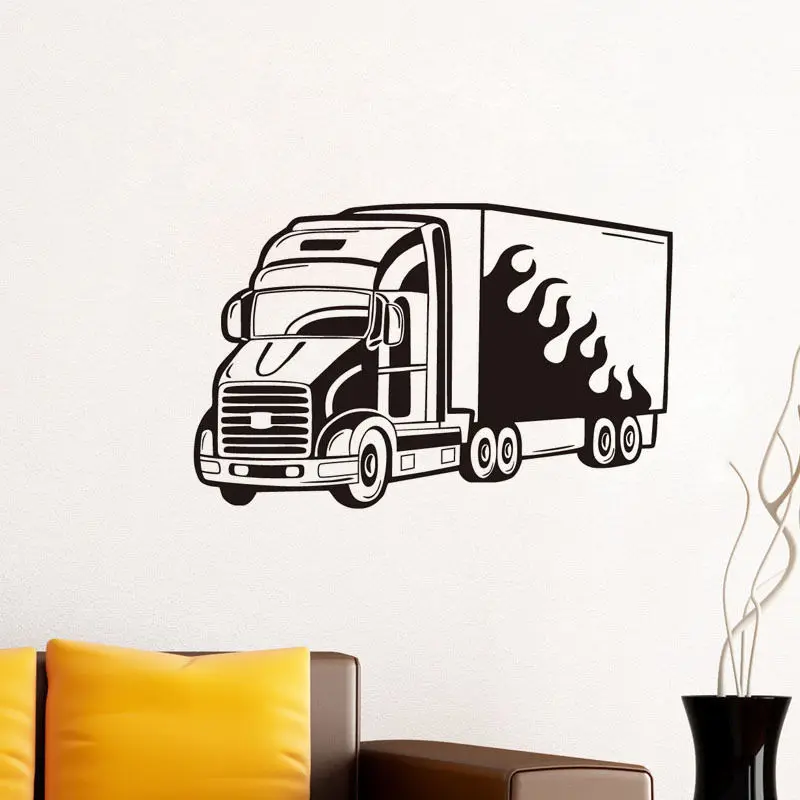 Lorry Truck Kids Room Wall Stickers Vinyl Wall Decal Big Vehicle Home Living Room Art Sticker Hot Selling Wallpaper Mural SA429