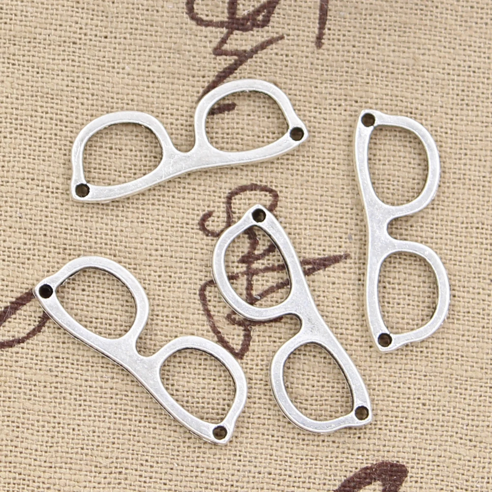 20pcs Charms Sunglasses Glasses 29x10mm Handmade Craft Pendant Making fit,Vintage Tibetan Bronze Silver color,DIY For  Necklace