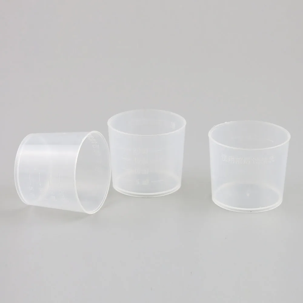 

50 x 20ml Mini White Clear Indexing Container Tube Clear Plastic Liquid Measuring Cups Plastic Test Cylinder Cosmetic Tools