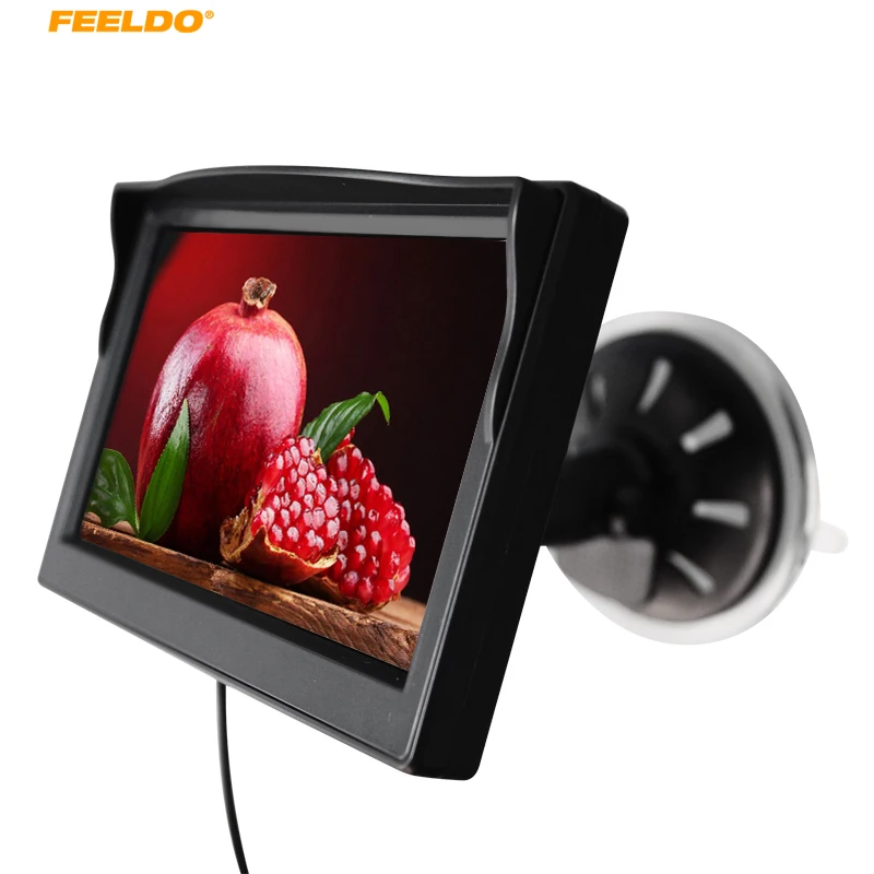 

FEELDO 5 Inch TFT LCD Display Windshield LCD 5" Car Monitor For Reversing Backup Camera DVD VCR #AM4574